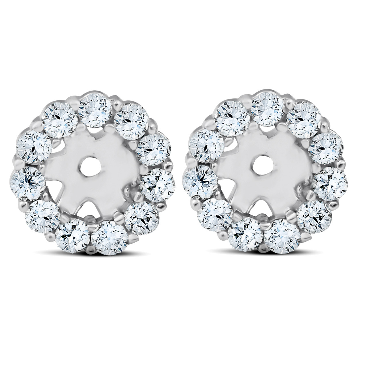 14K White 5/8 CTW Diamond Earring Jackets – abigailheche